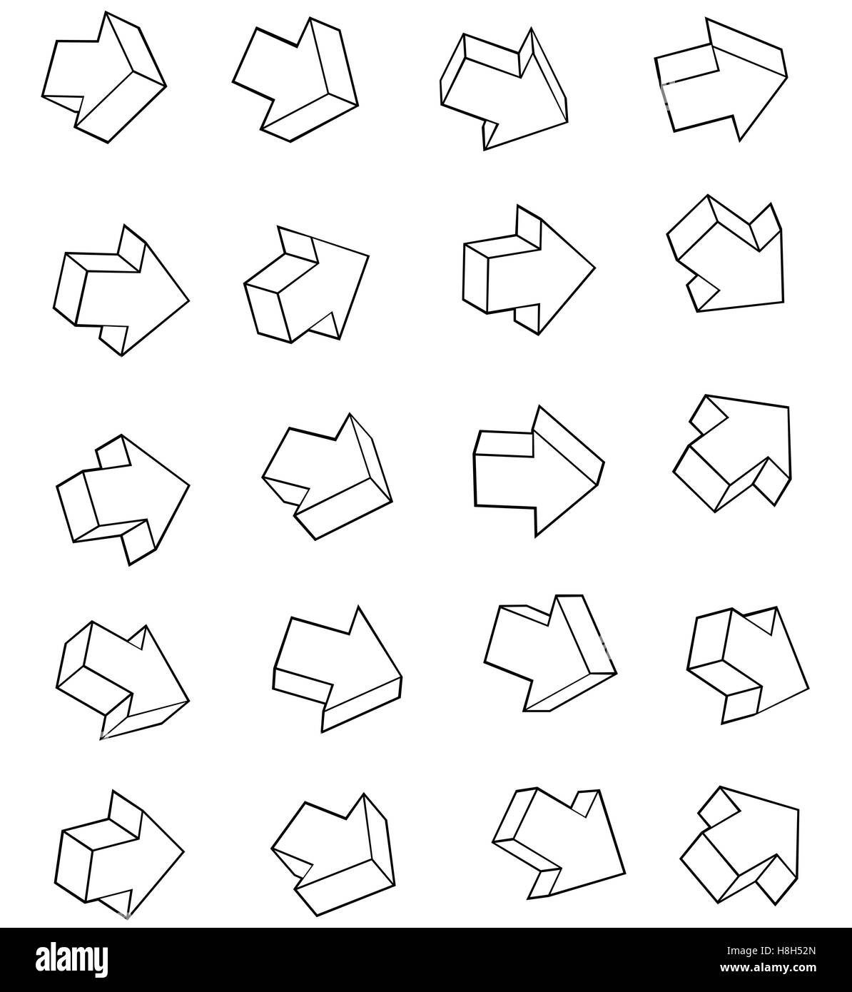 arrow outline icon collection over white background Stock Vector Image ...