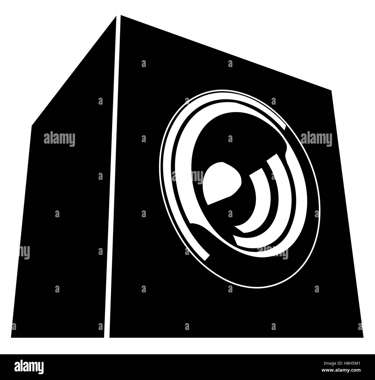 sound-system speaker illustration icon in black and white Stock Vector ...