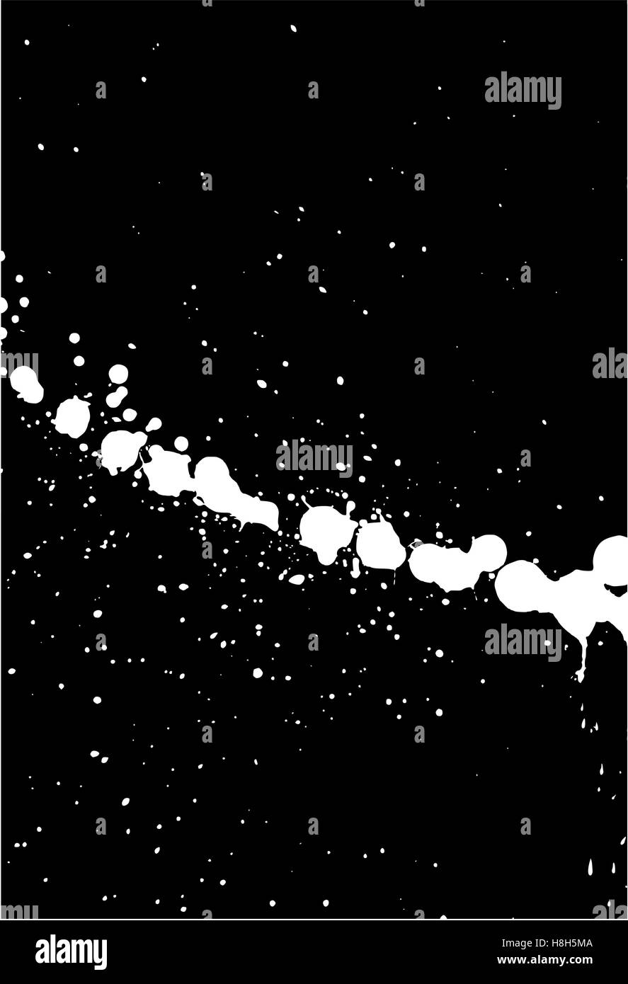 graffiti paint splatter pattern in white over black Stock Vector Image