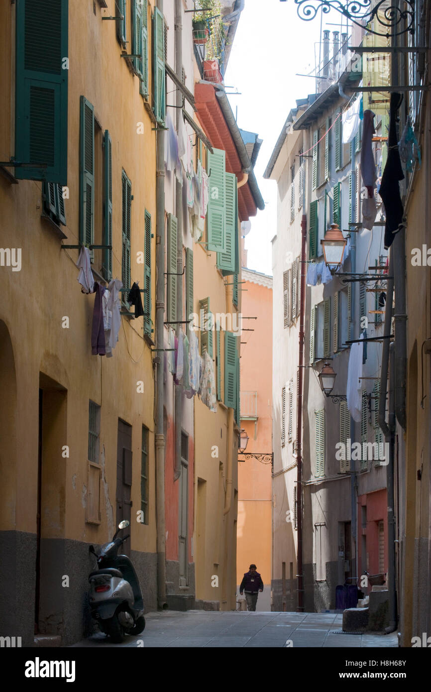 Frankreich, Cote d Azur, Nizza,  Gasse im Altstadtviertel ' Vieux Nice' Stock Photo