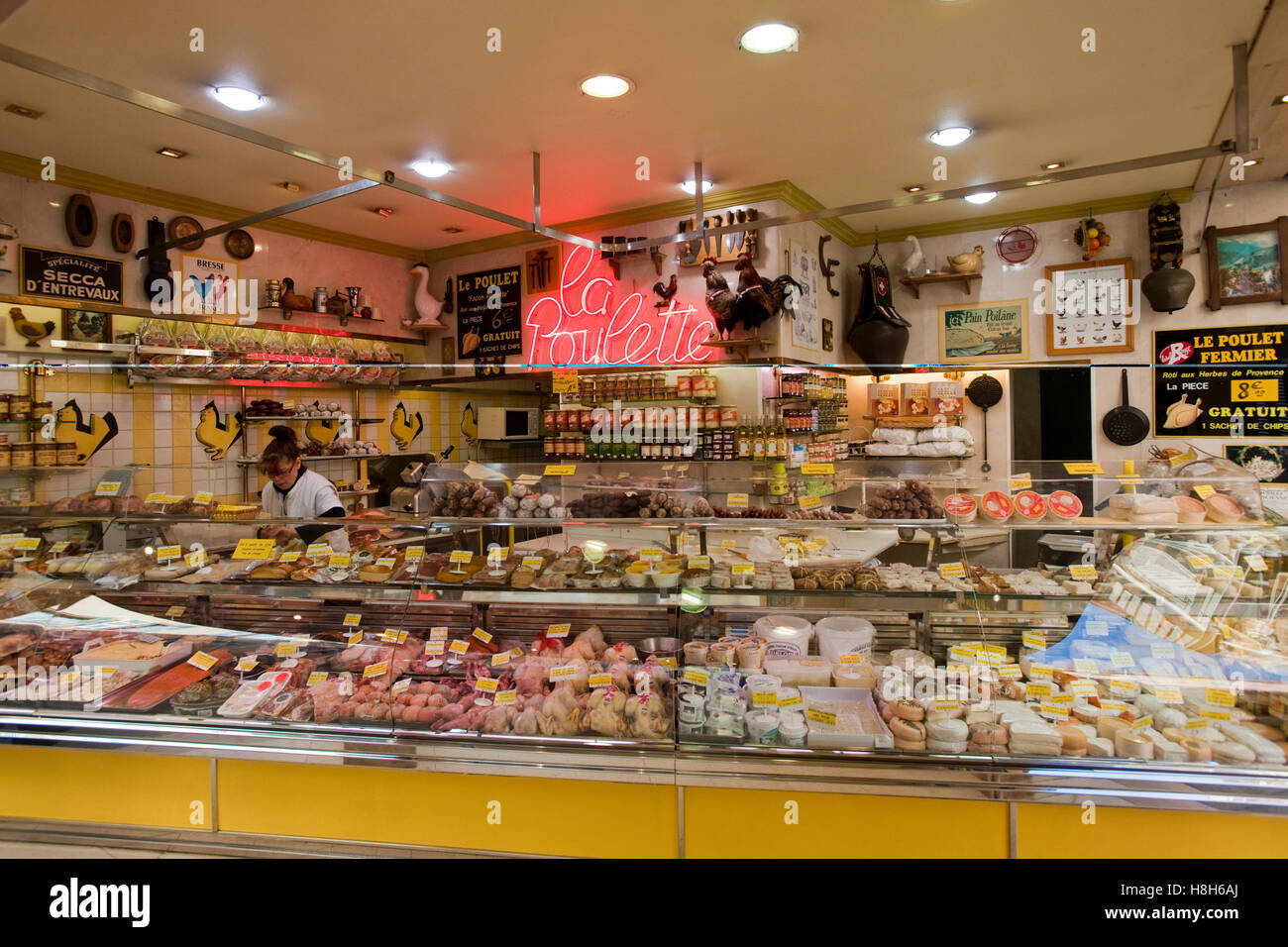 Frankreich, Cote d Azur, Nizza, Käsefachgeschäft La Poulette in der Altstadt Stock Photo