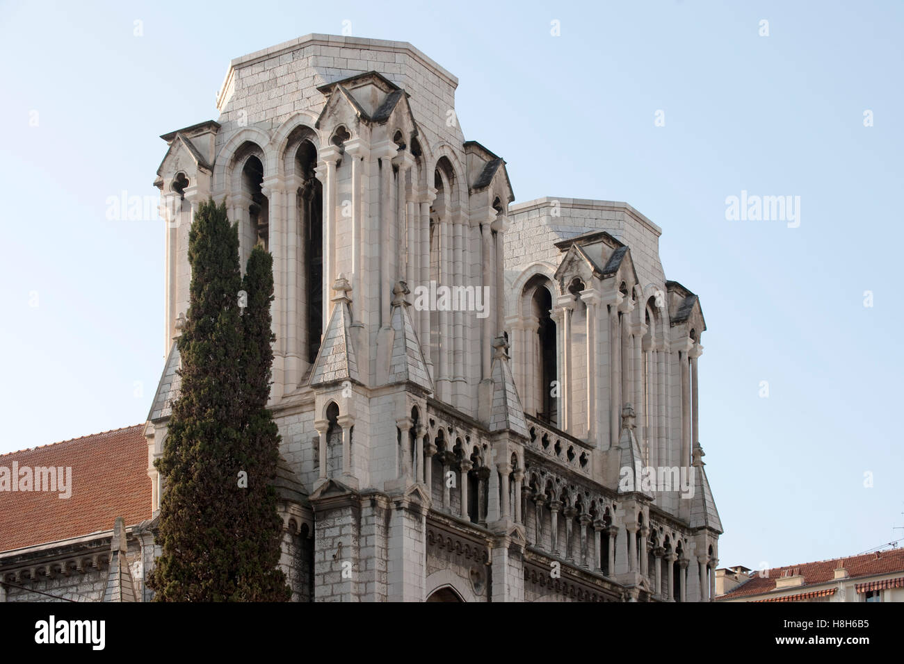 Frankreich, Cote d Azur, Nizza, Avenue Jean Médecin, Basilika Notre-Dame (Basilique Notre-Dame) Stock Photo