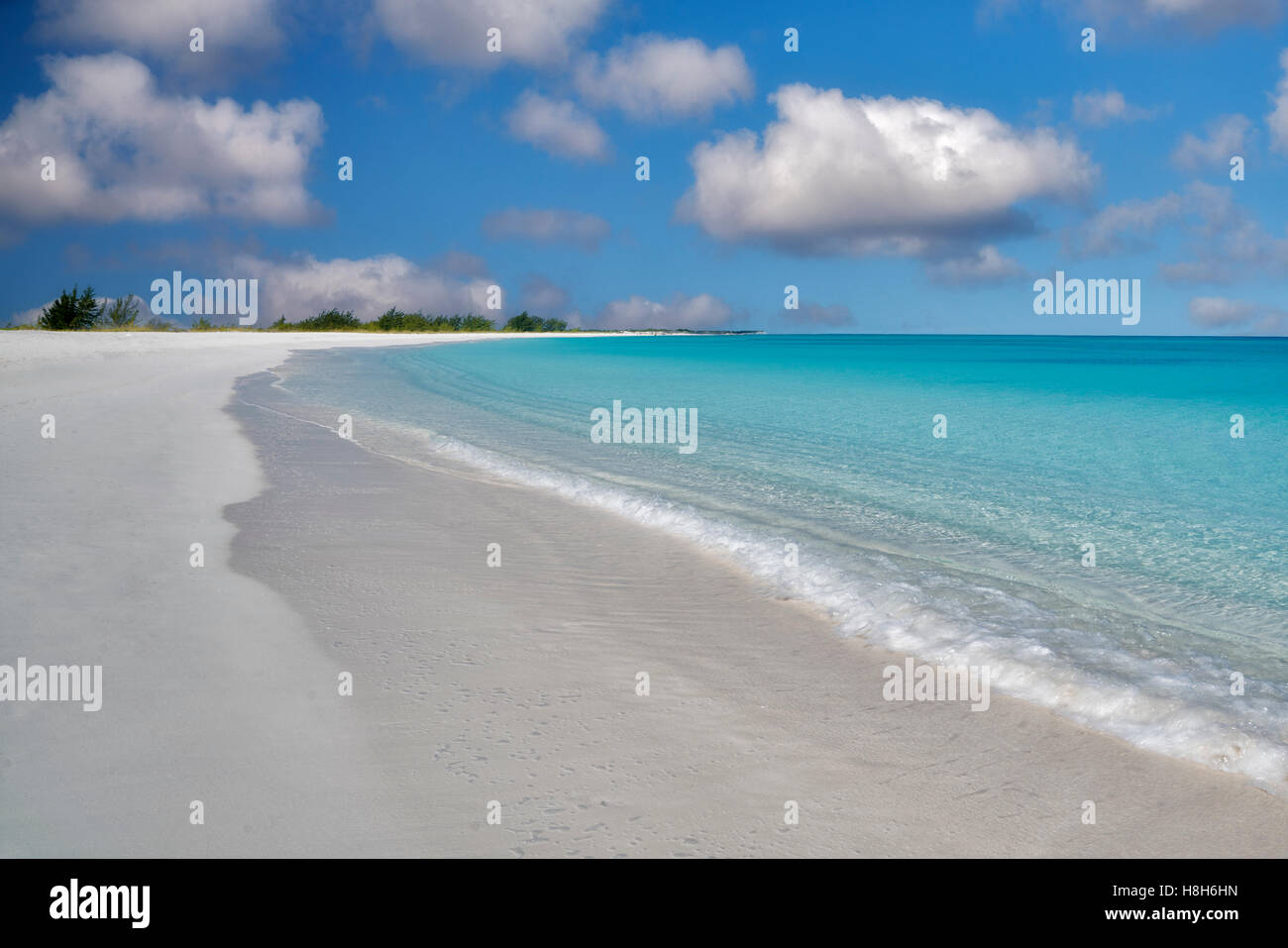 Beach at Half Moon Bay. Turks and Caicos. Providenciales. Stock Photo