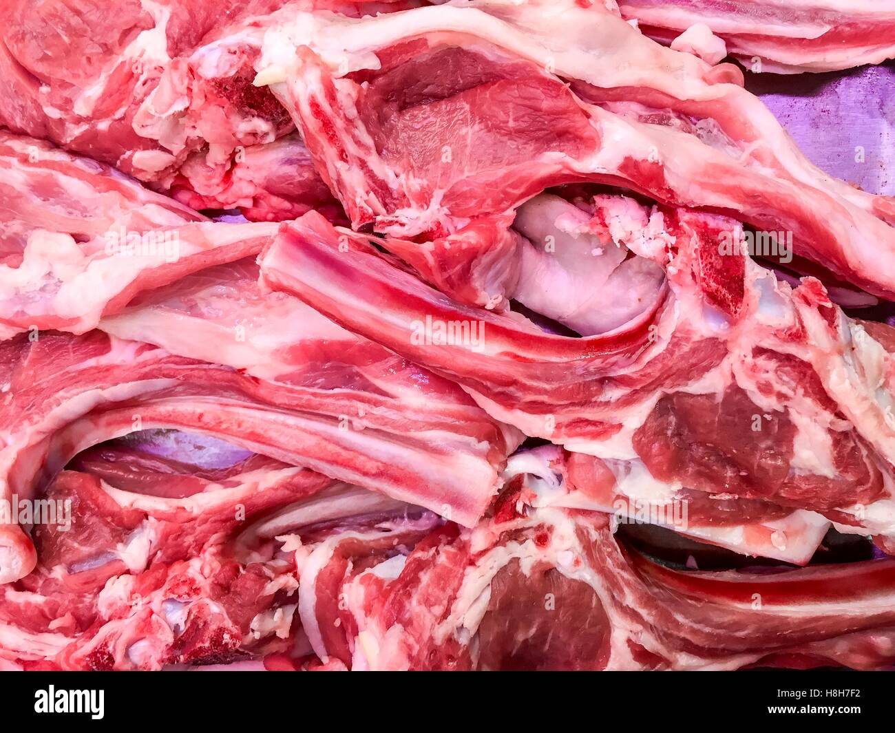 Raw Turkish Traditional Chop Steak, Meat, beef ready for cook at a restaurant Stock Photo