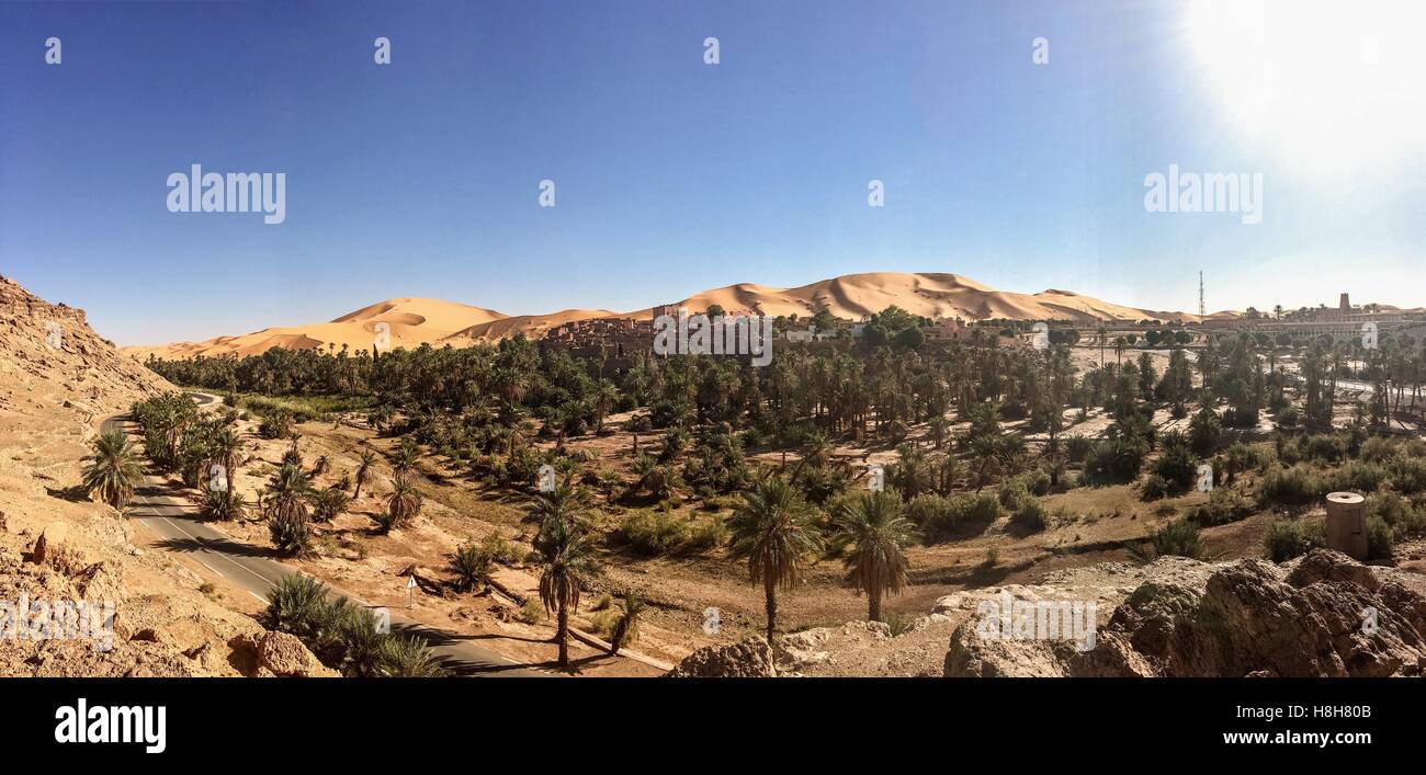 Desert of North Africa Bechar Algeria, sandy Taghit desert Stock Photo