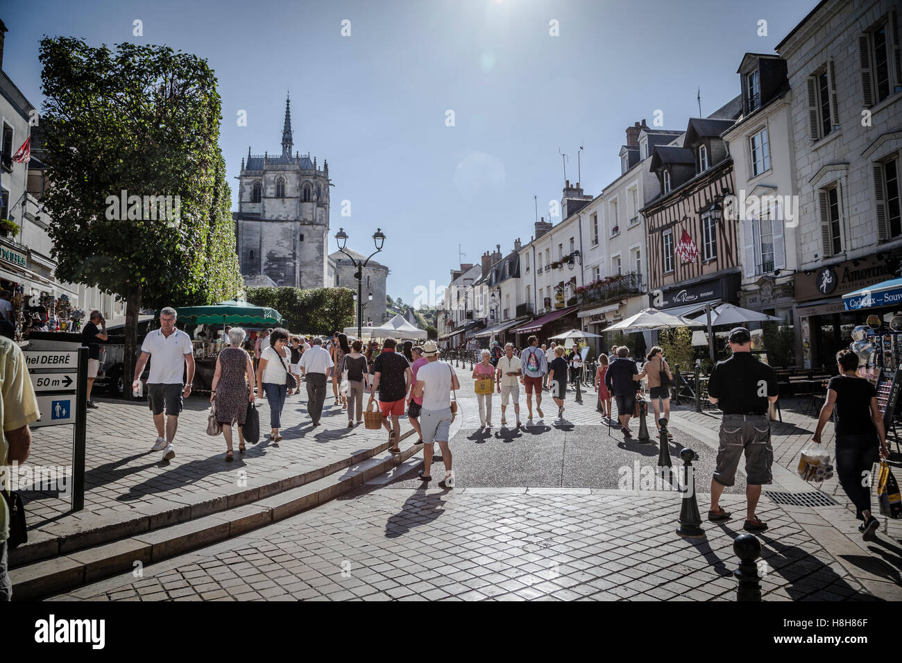 View of a street near of the Amboise castle, La Loire, France Stock Photo