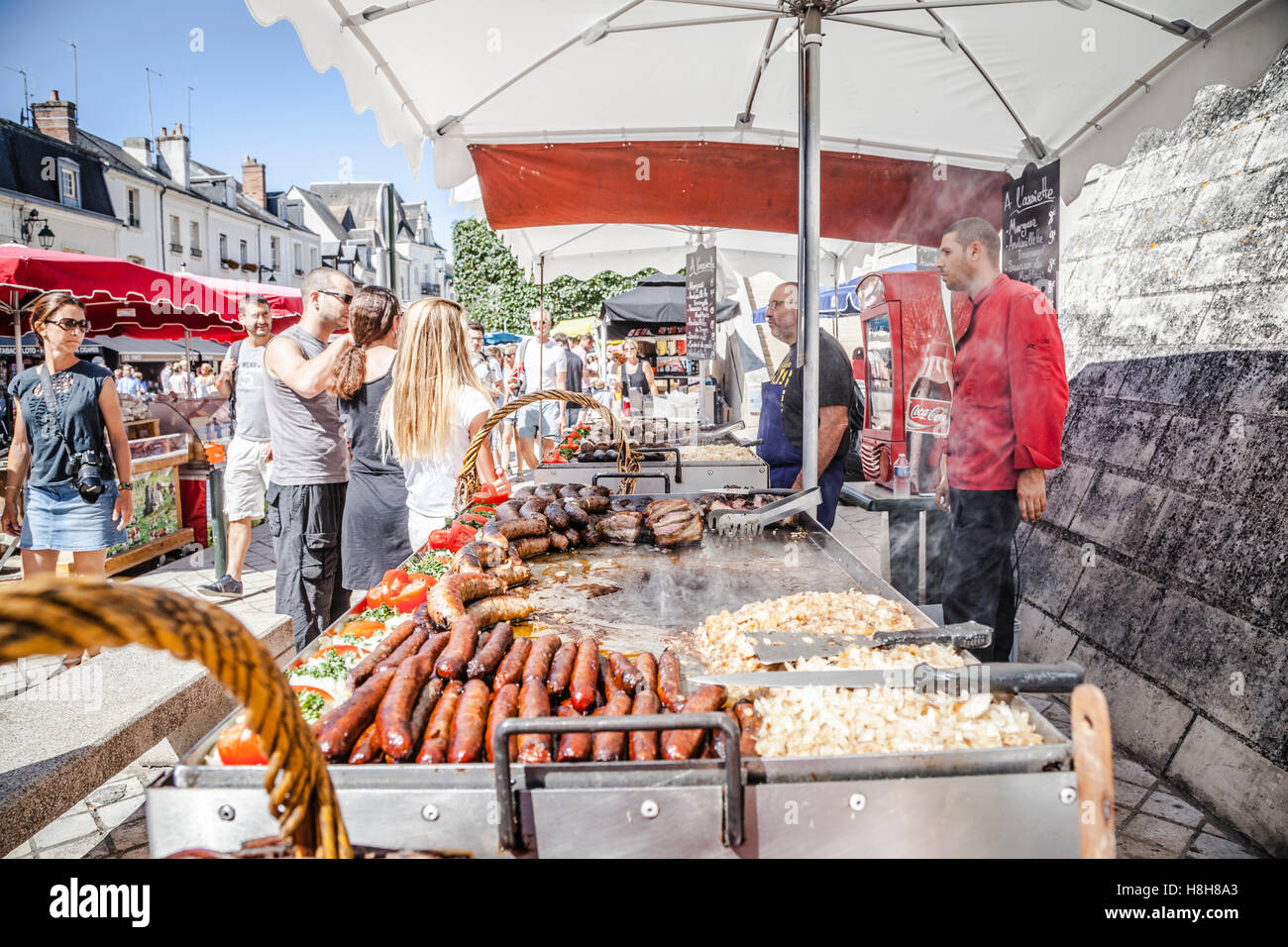 Street Market, Amboise, France Stock Photo Alamy