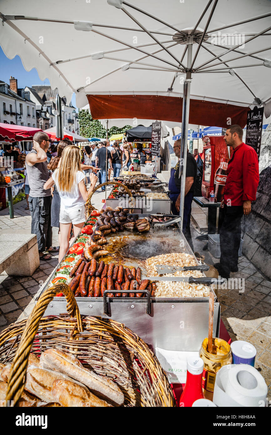 Street Market, Amboise, France Stock Photo Alamy