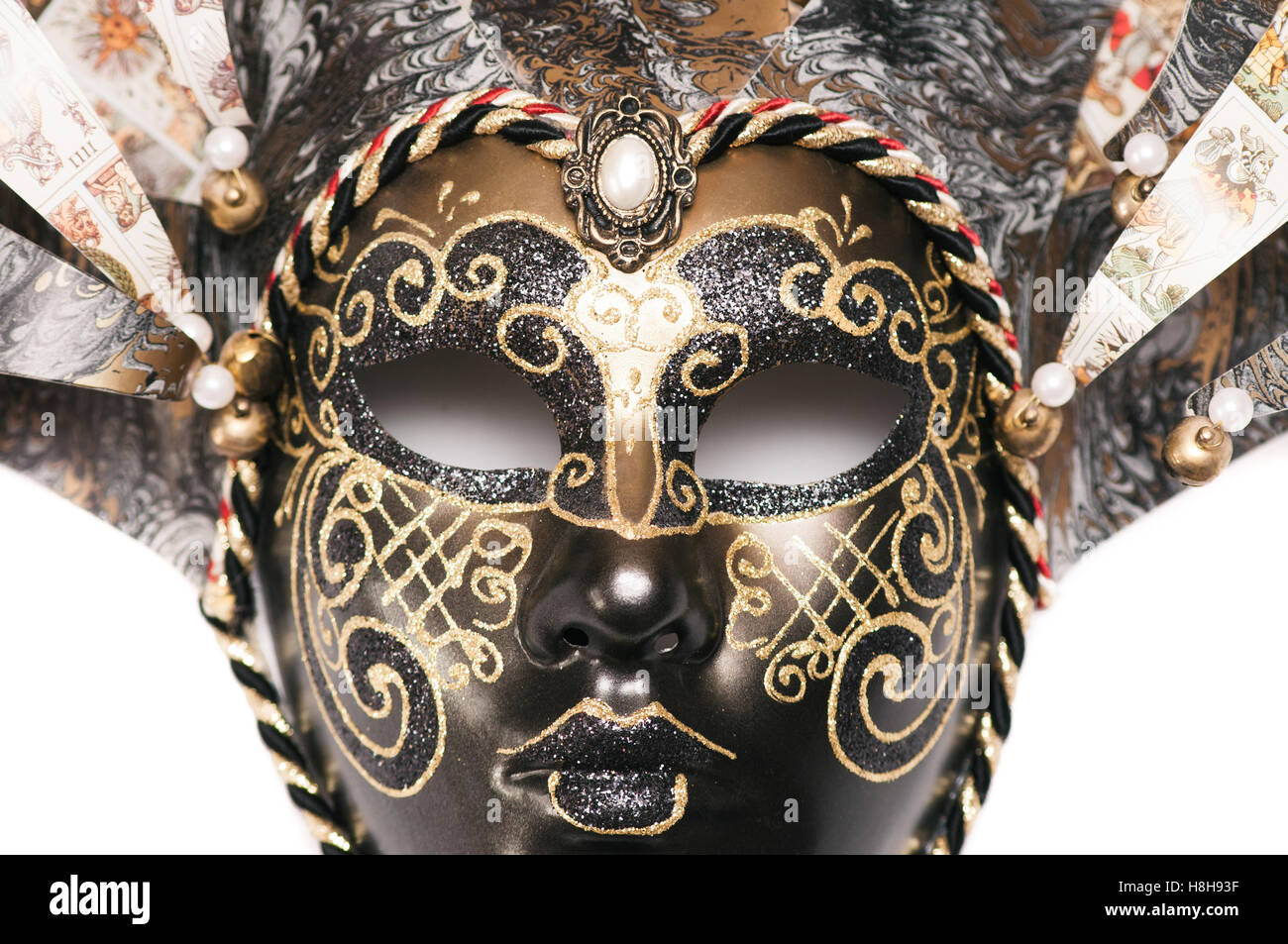 Venetian carnival mask isolated on white background Stock Photo - Alamy