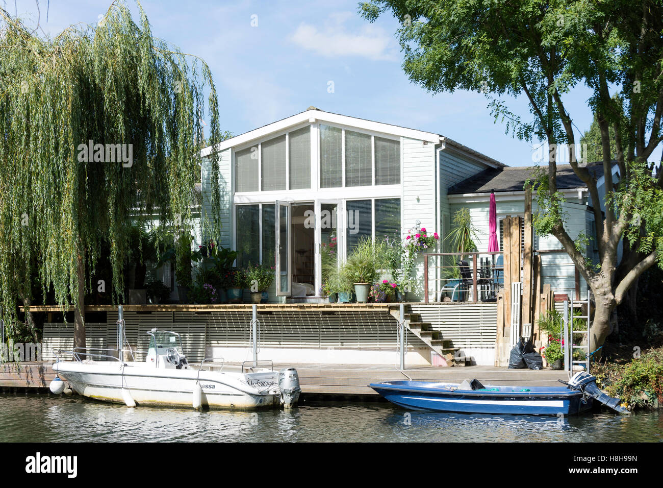 Riverside house on Tagg's Island, River Thames, Hurst Park, West