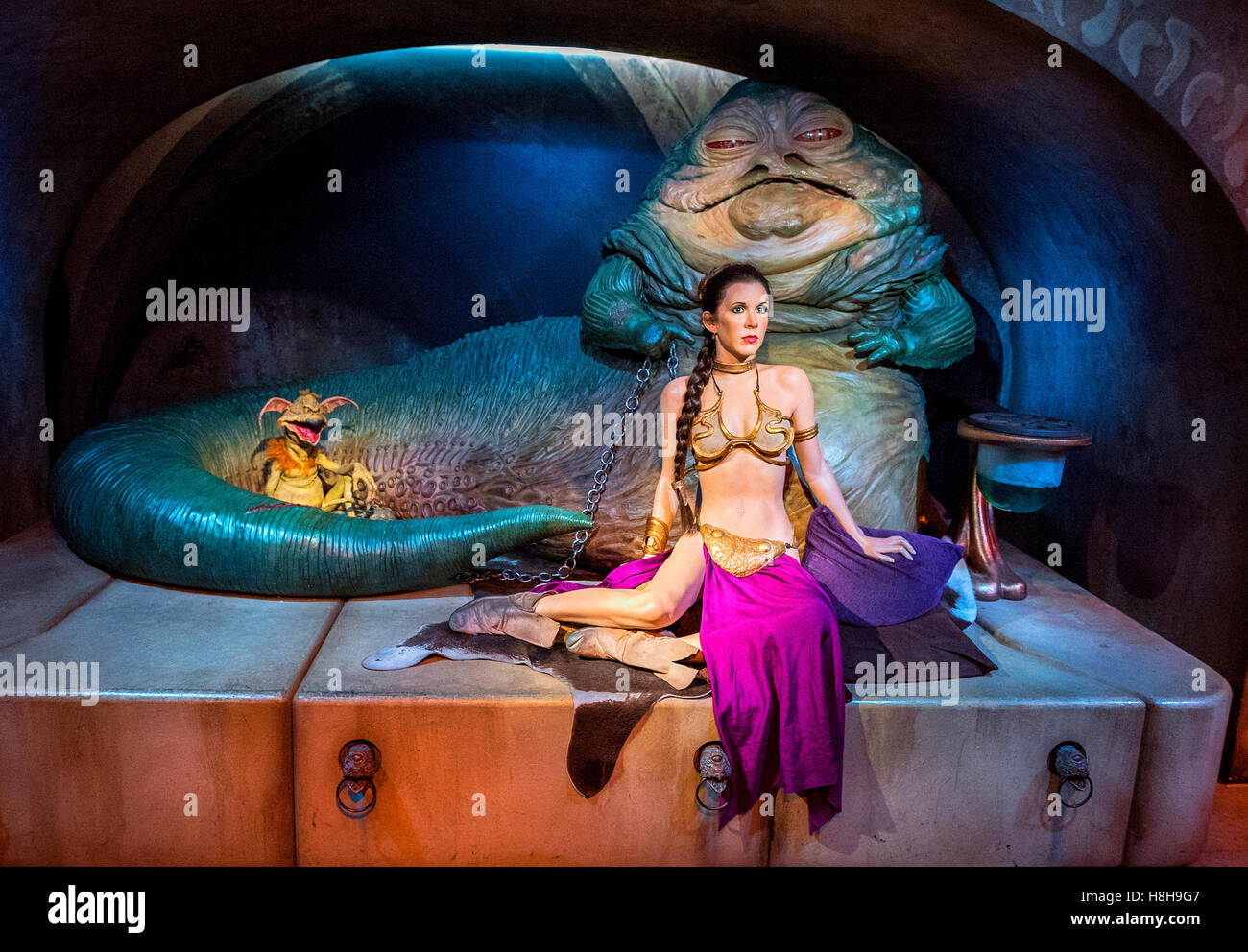 London, the UK - May 2016:  Princess Leia wax figure in Madame Tussaud's Museum Stock Photo