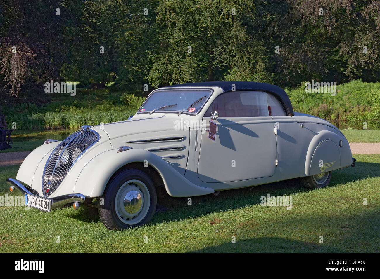 Peugeot 402 Eclipse, Cabriolet from 1940, classic French car, Schloss Dyck Classic Days 2016 Jüchen, Niederrhein Stock Photo
