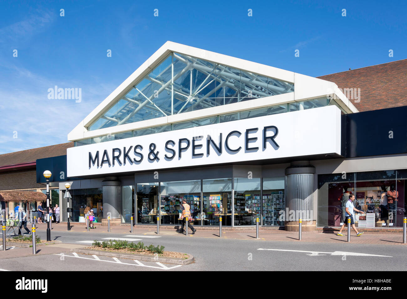Marks & Spencer Store, Brooklands Shopping Centre, Barnes Wallis Drive, Weybridge, Surrey, England, United Kingdom Stock Photo