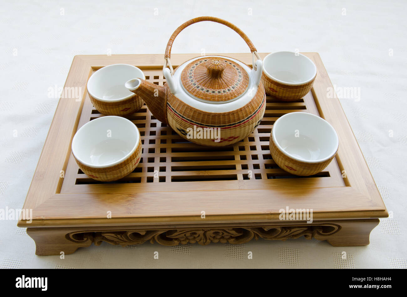 Teapot and teacup set Stock Photo Alamy