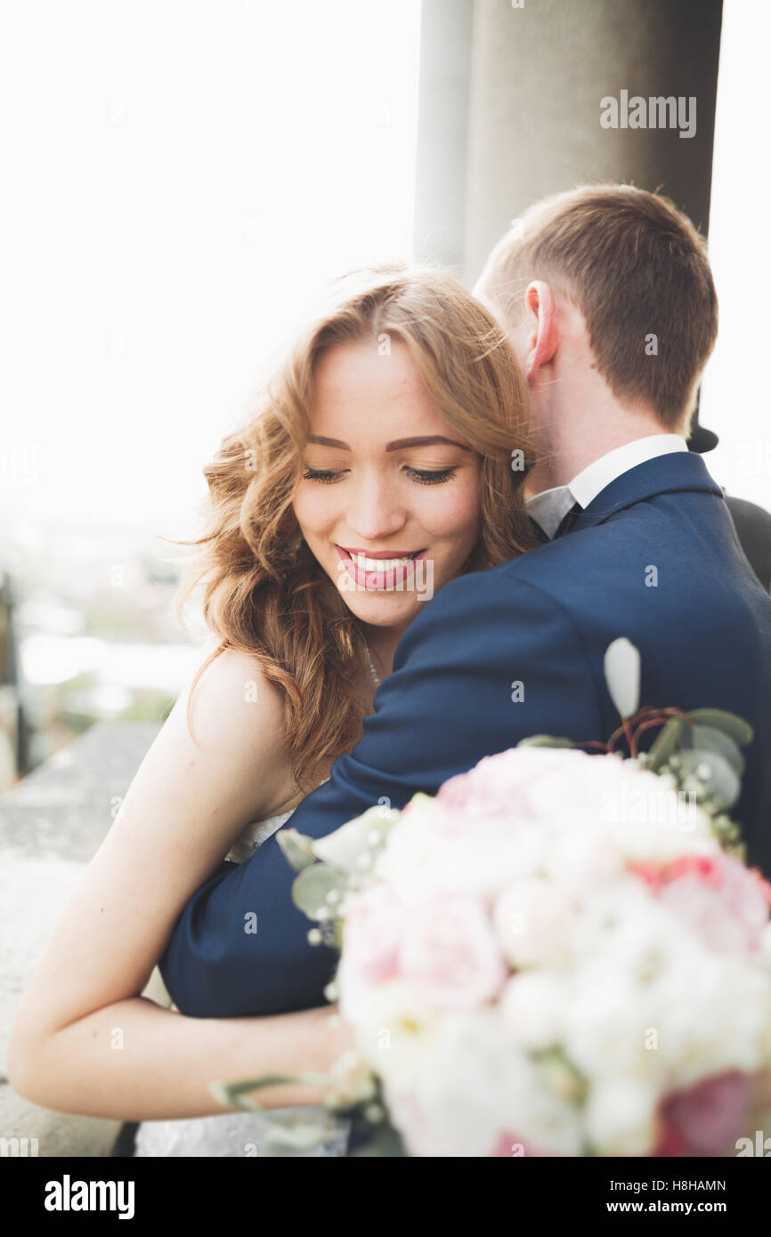 Bride groom walking in city hi-res stock photography and images - Alamy