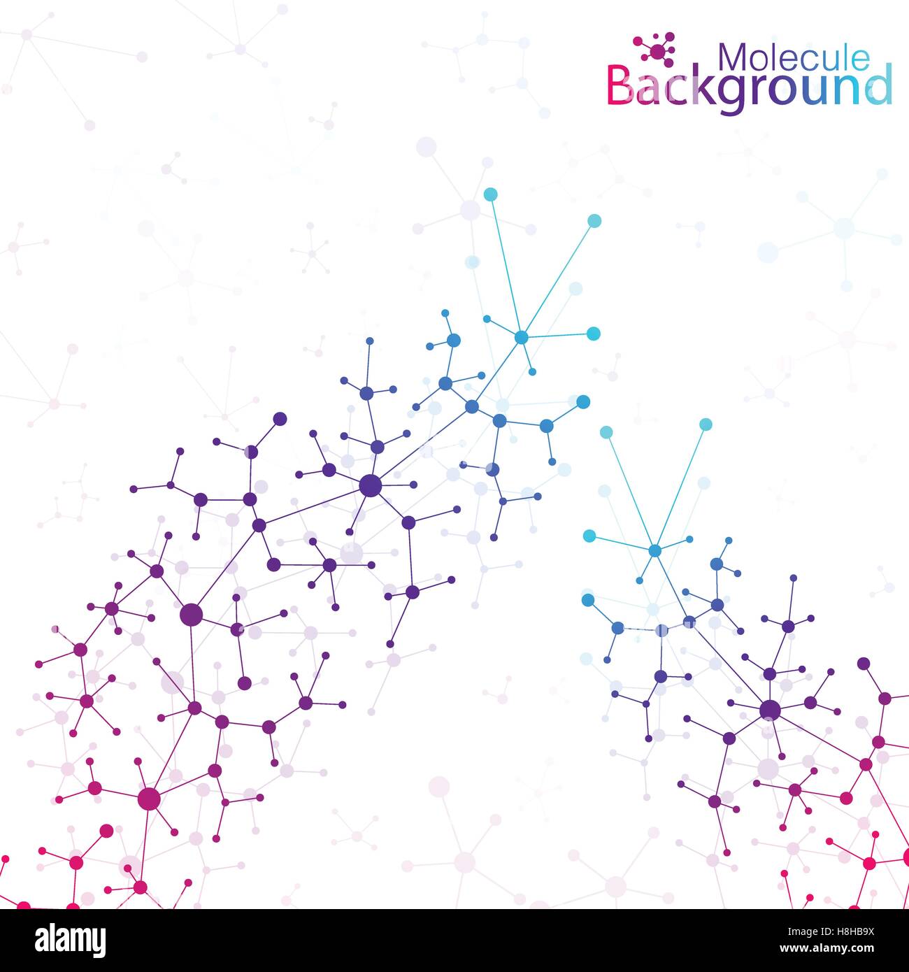 Colorful molecule and communication background for your design. Vector ...