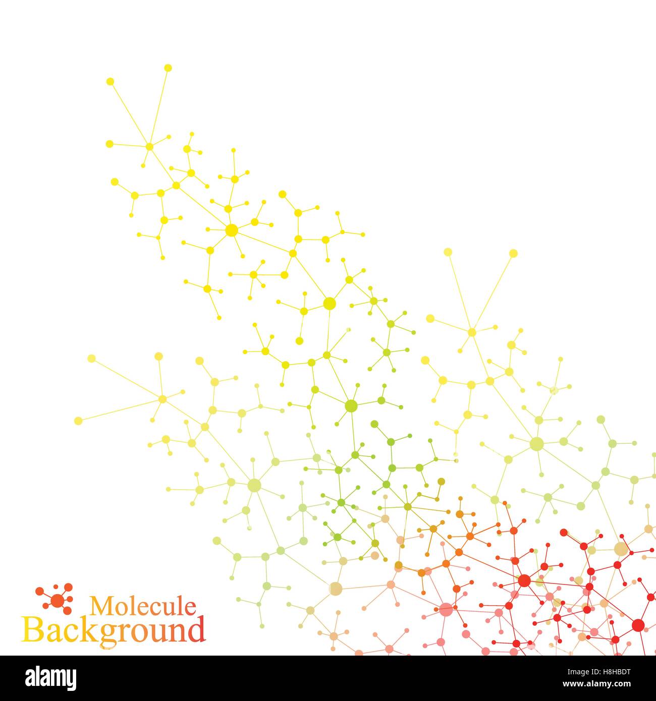 Graphic background molecule and communication. Colorful Dots with ...