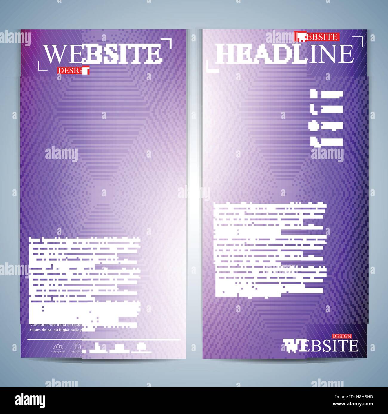 Set of multicolored vertical backgrounds. Modern page website design