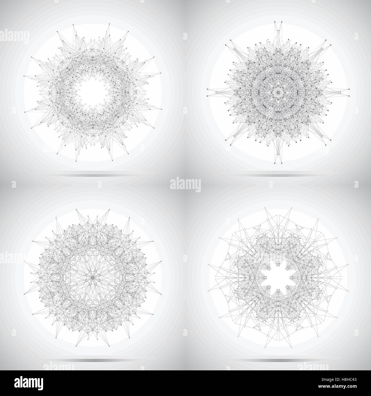 Set of geometric vector form with connected lines and dots for your ...