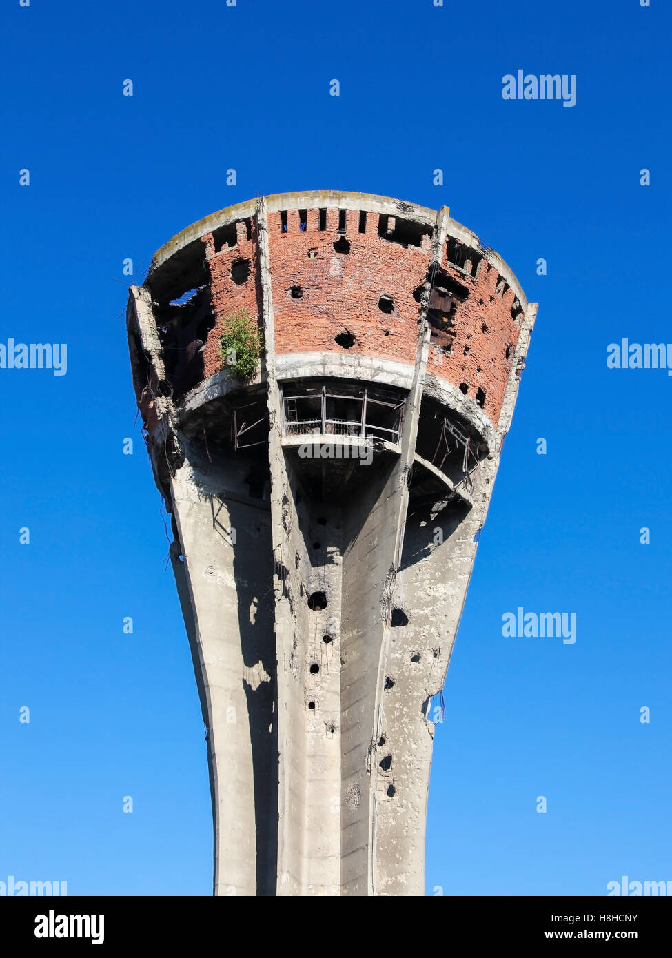 Water Tower in Vukovar, Croatia. During the Battle of Vukovar in 1991, the Water Tower was one of the most frequent targets of a Stock Photo