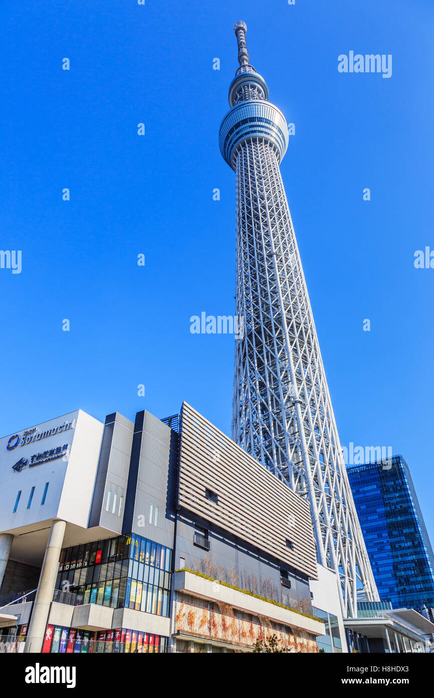 Tokyo, Japan January 25th, 2015: Tokyo Sky Tree, the highest free-standing structure in Japan. Stock Photo