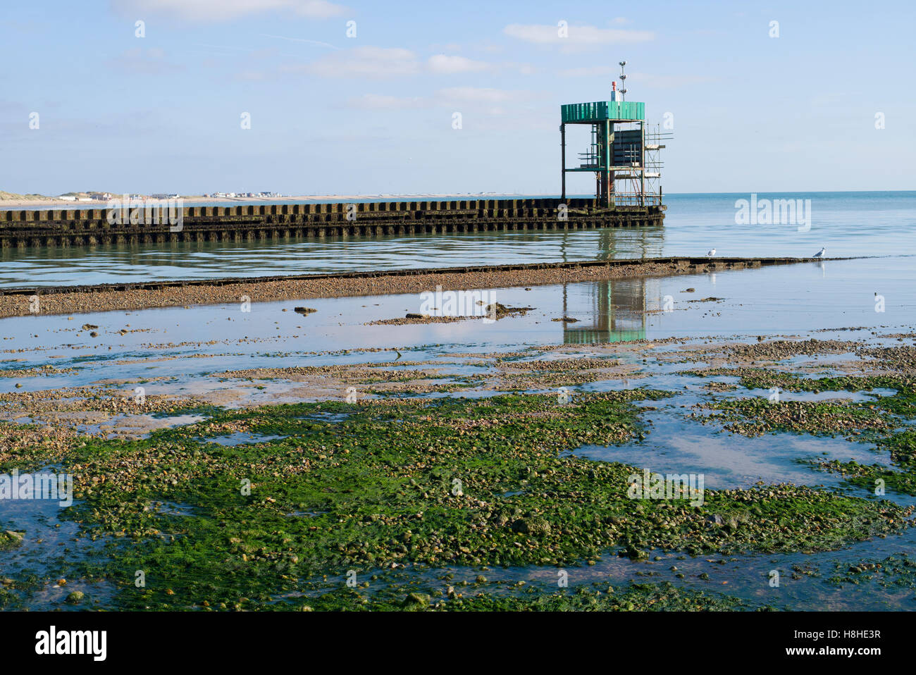 Entrance to Rye harbour in East Sussex Stock Photo