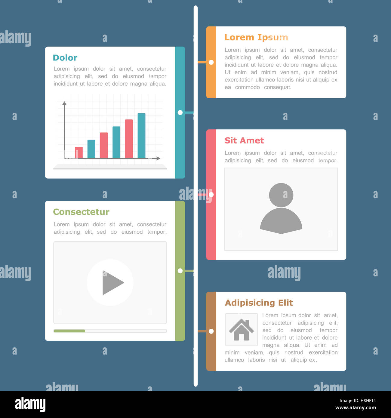 Timeline infographics design template, flat design Stock Photo - Alamy