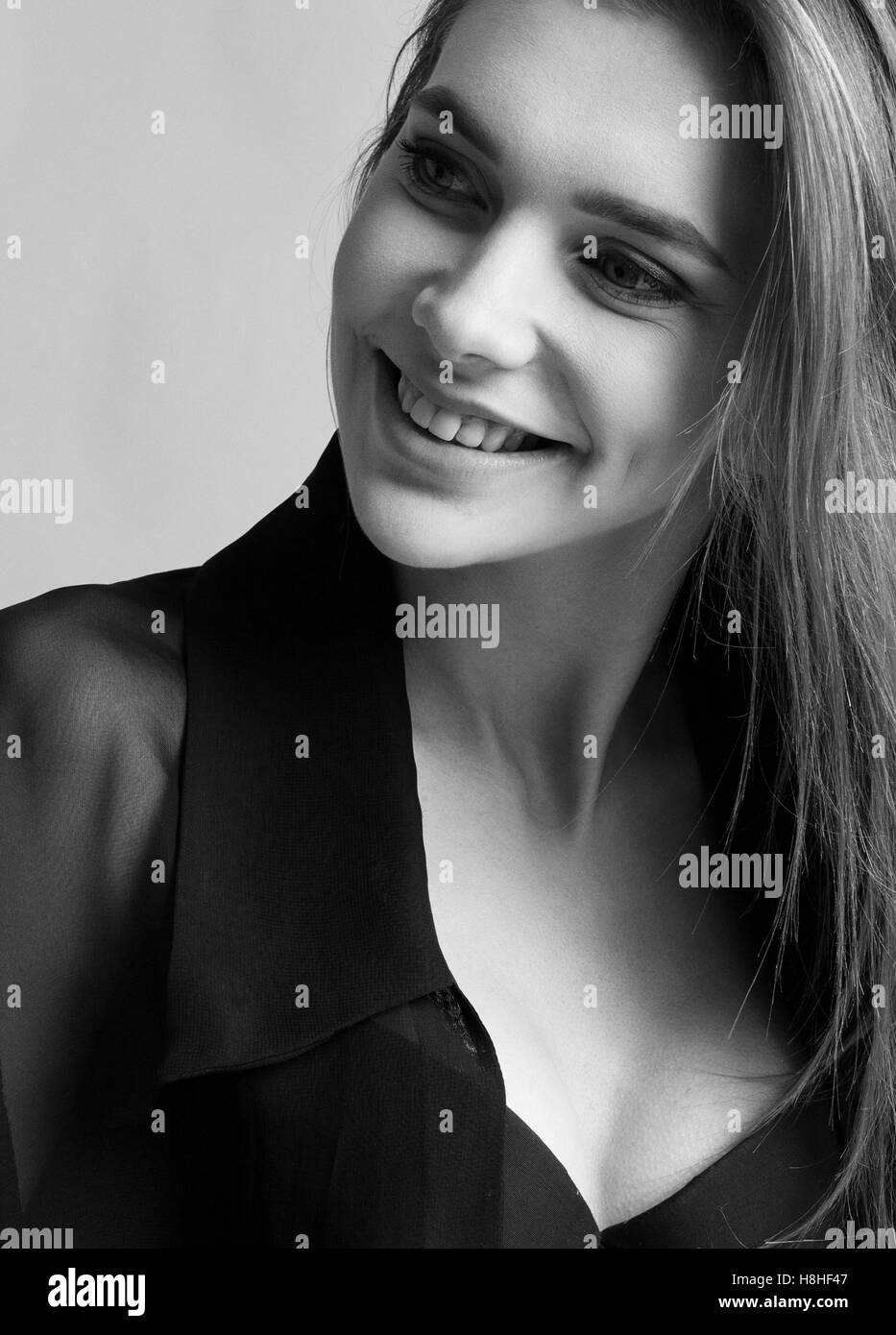 Portrait model girl Black and White Stock Photos & Images - Alamy