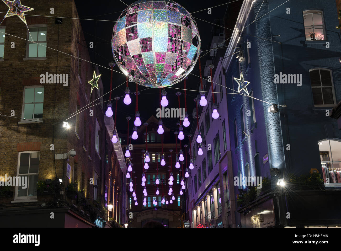 Christmas lights in Carnaby Street, London Stock Photo Alamy