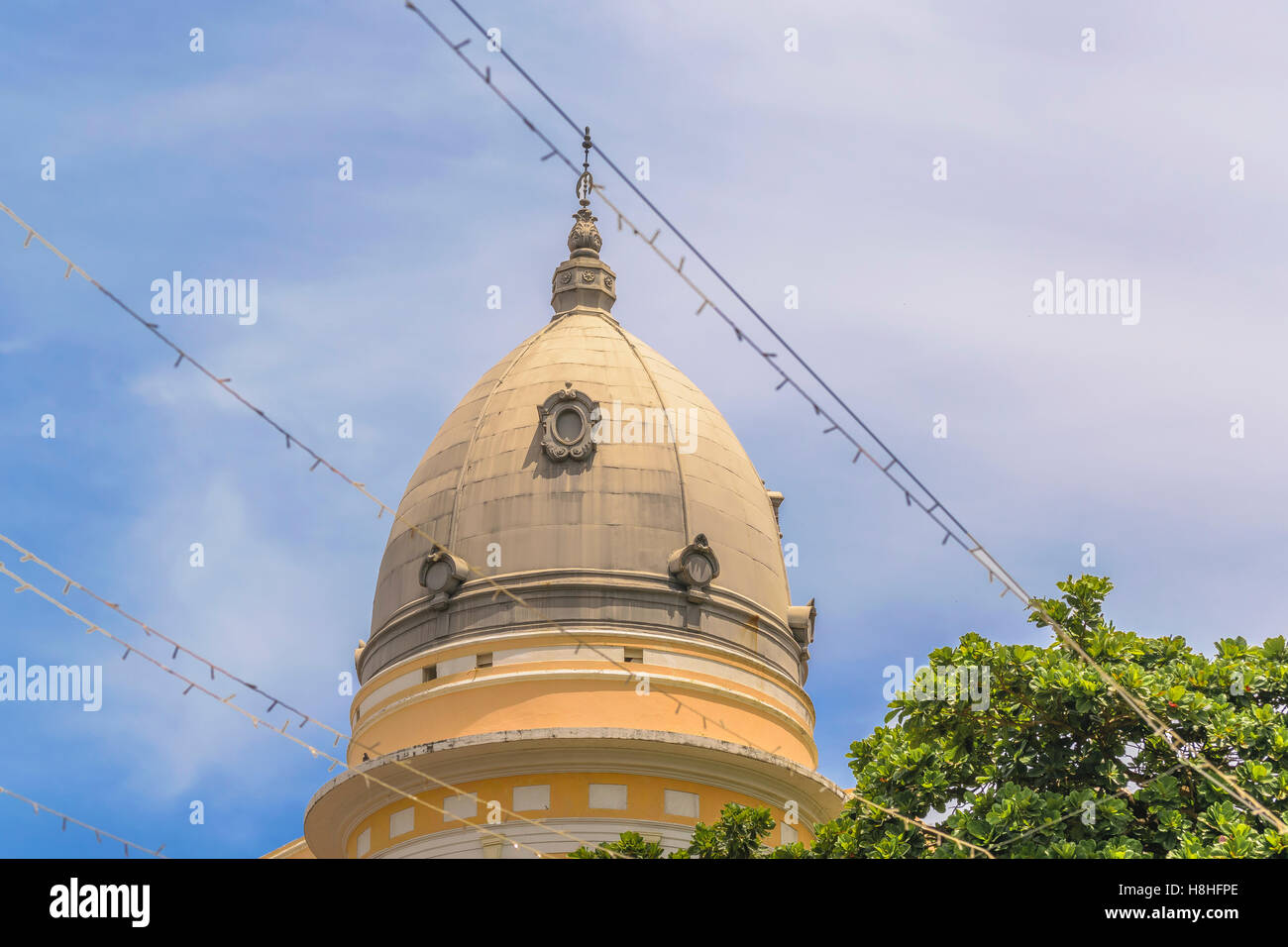 Old style building dome against blue sky in Recife, Pernambuco, Brazil Stock Photo