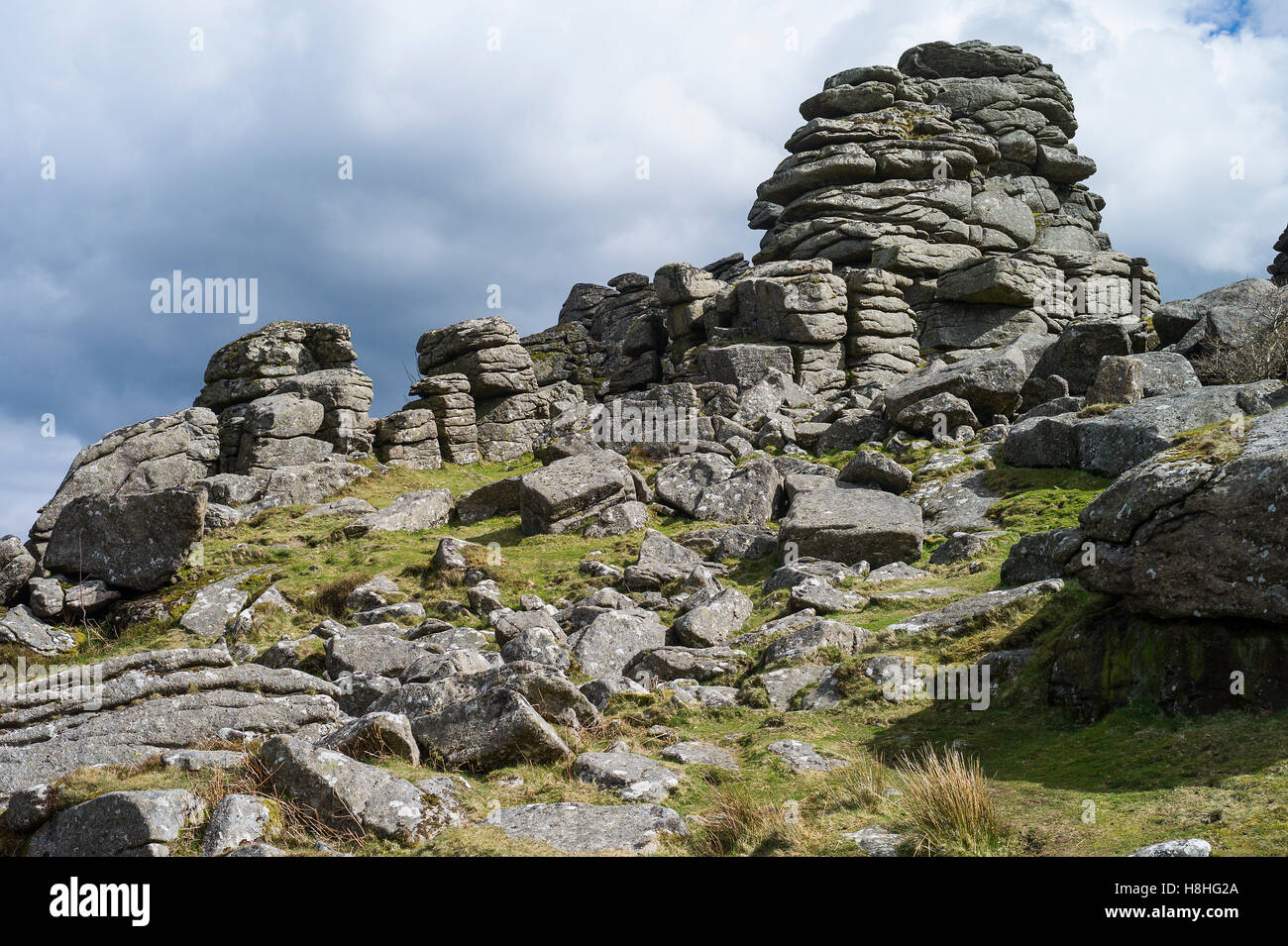 Granite Rock Outcrop Dartmoor National High Resolution Stock ...