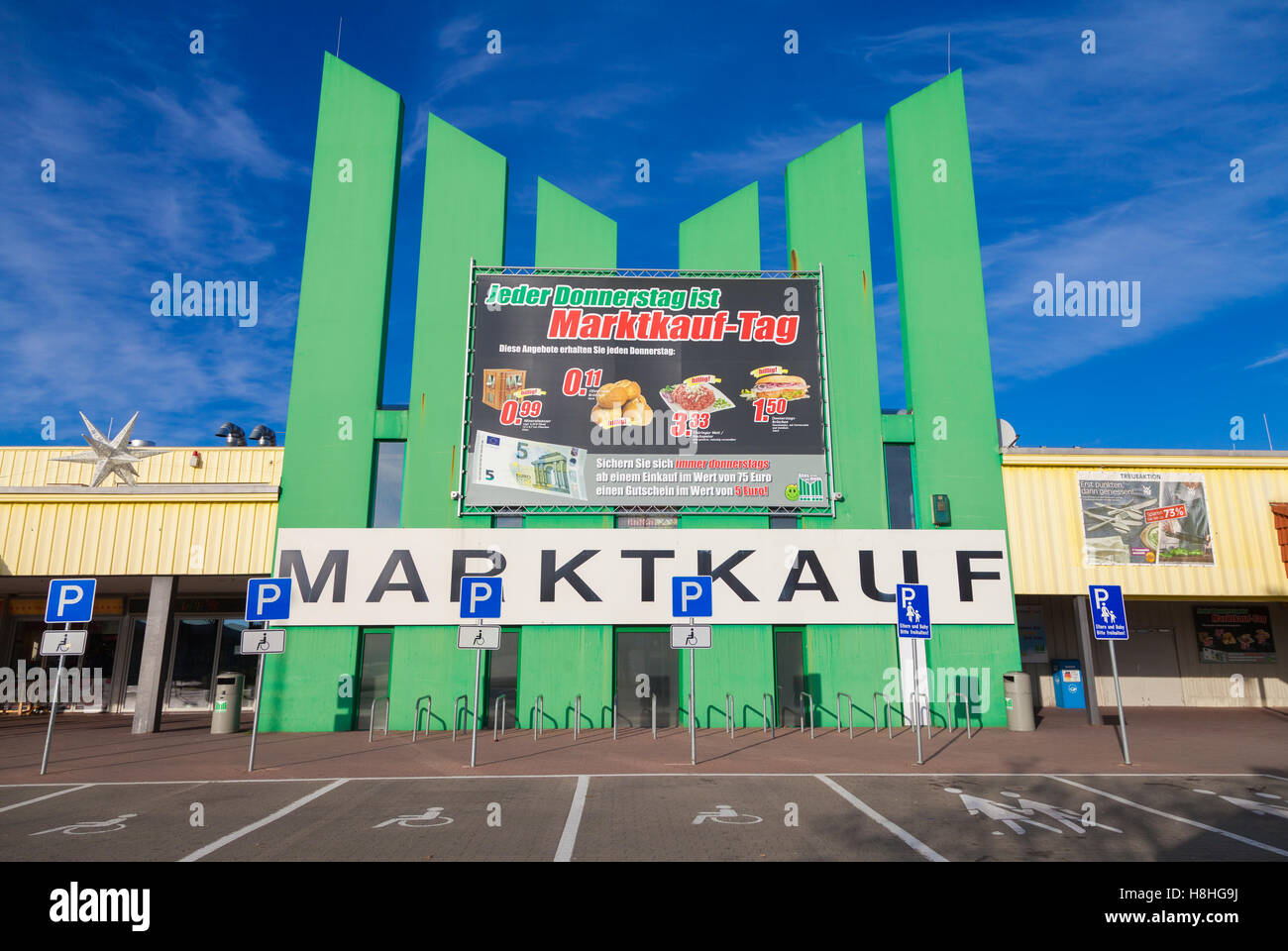 BURG / GERMANY - NOVEMBER 13, 2016: Entry of a Marktkauf, a discount ...