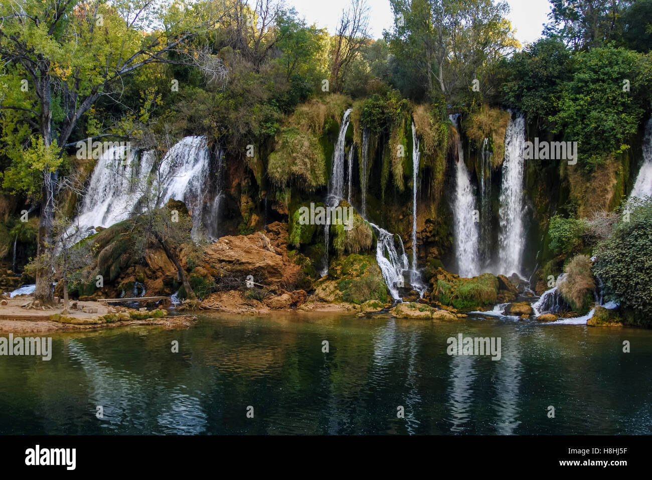 Kravice waterfalls in Bosnia and Herzegovina. A natural marble near Mostar, Bosnia and Herzegovina, at 25m (80ft) height the Tre Stock Photo
