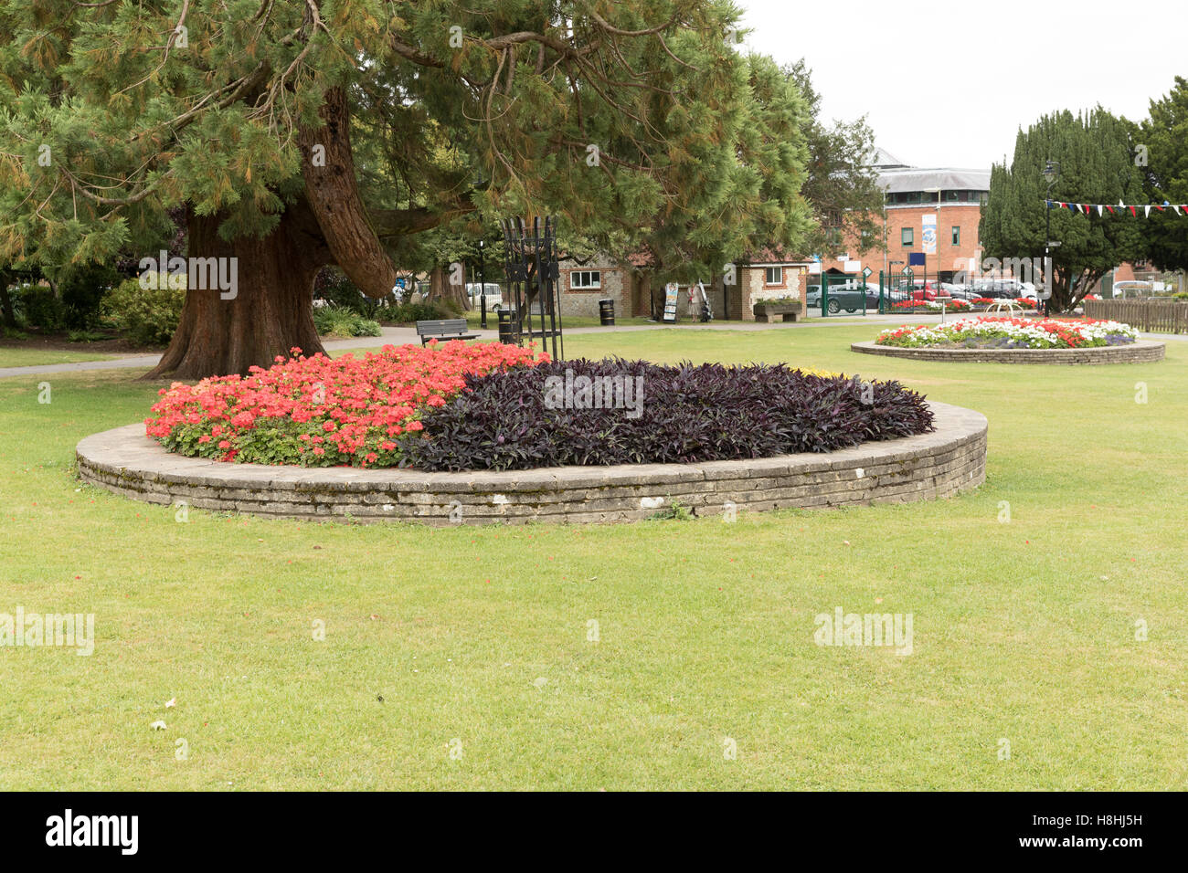 A view of the public gardens in Alton town park in Hampshire Stock