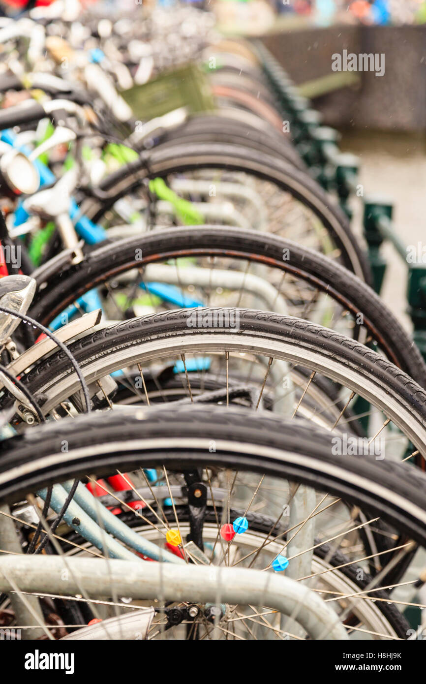 Bike racks in Amsterdam Stock Photo Alamy