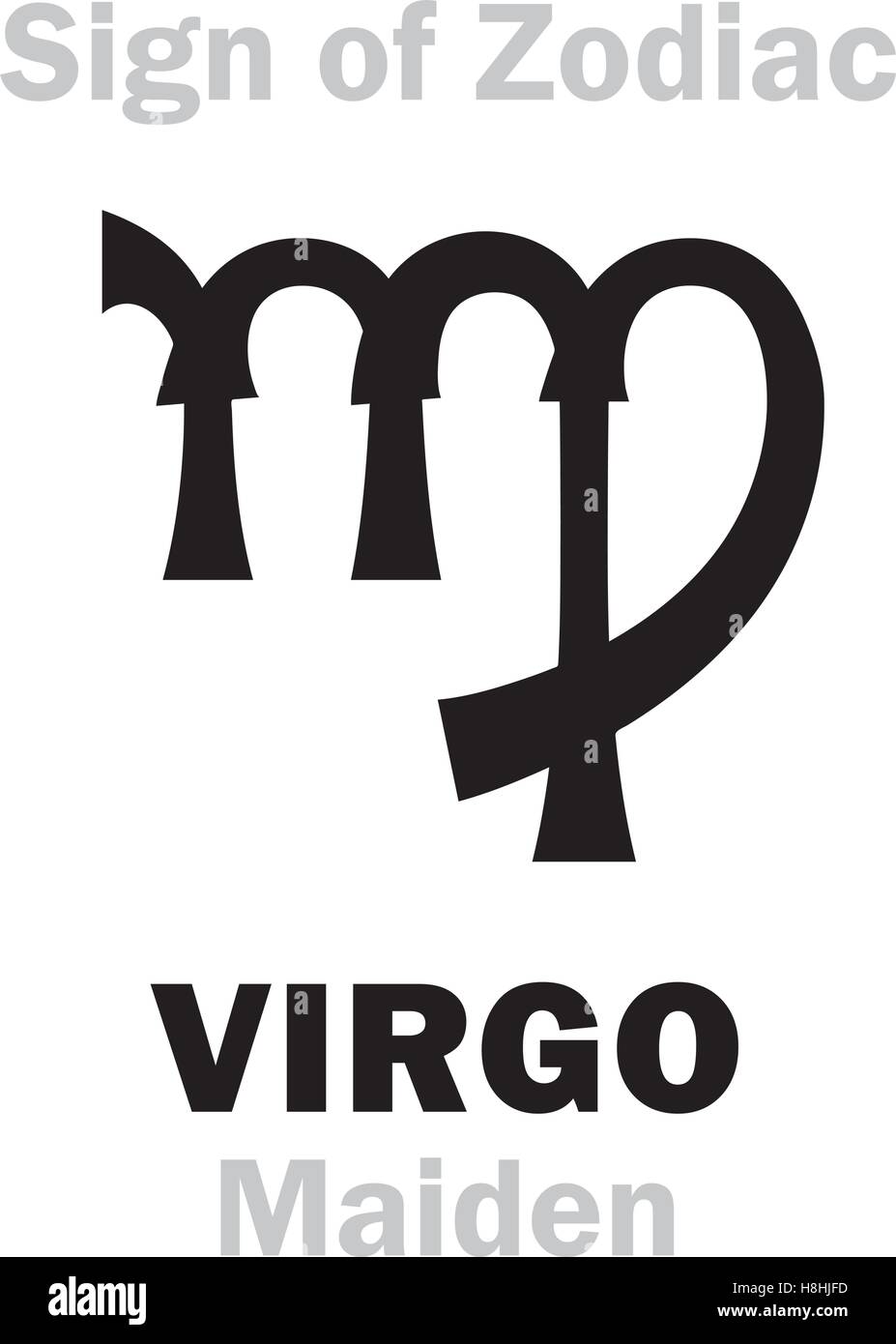 Astrology: Sign of Zodiac VIRGO (The Maiden) Stock Vector