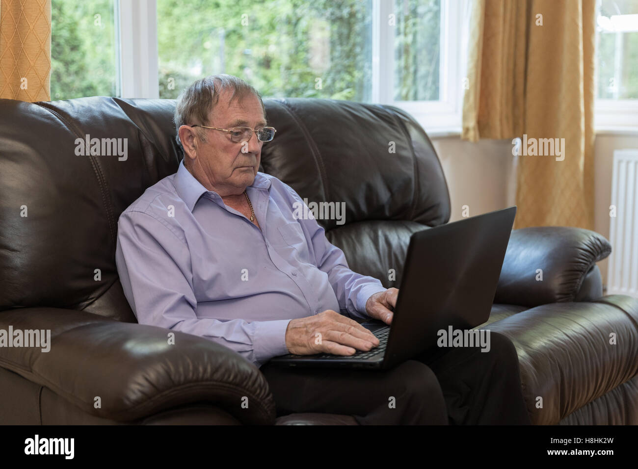 Old man in leather hi-res stock photography and images - Alamy
