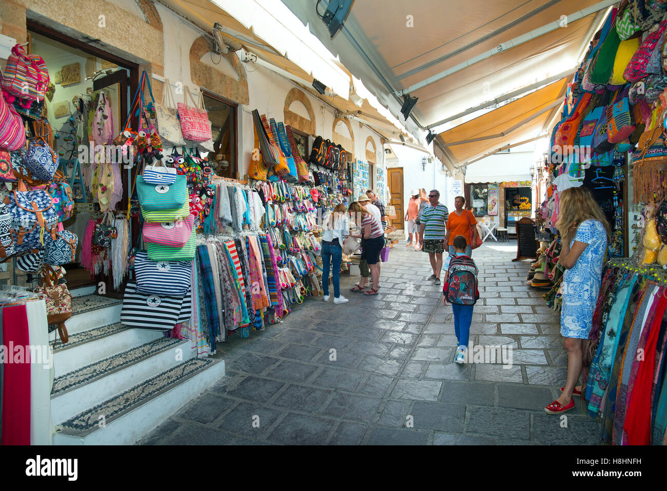 Shopping, Lindos, Rhodes, Greece Stock Photo 125779909 Alamy