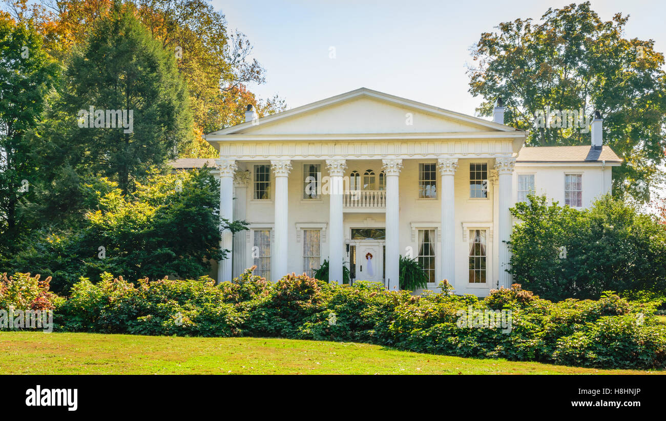 LOUSVILLE, KENTUCKY, USA - OCT. 10, 2016: Built circa 1855, Whitehall is a Southern-style Greek Revival mansion. Whitehall mansi Stock Photo