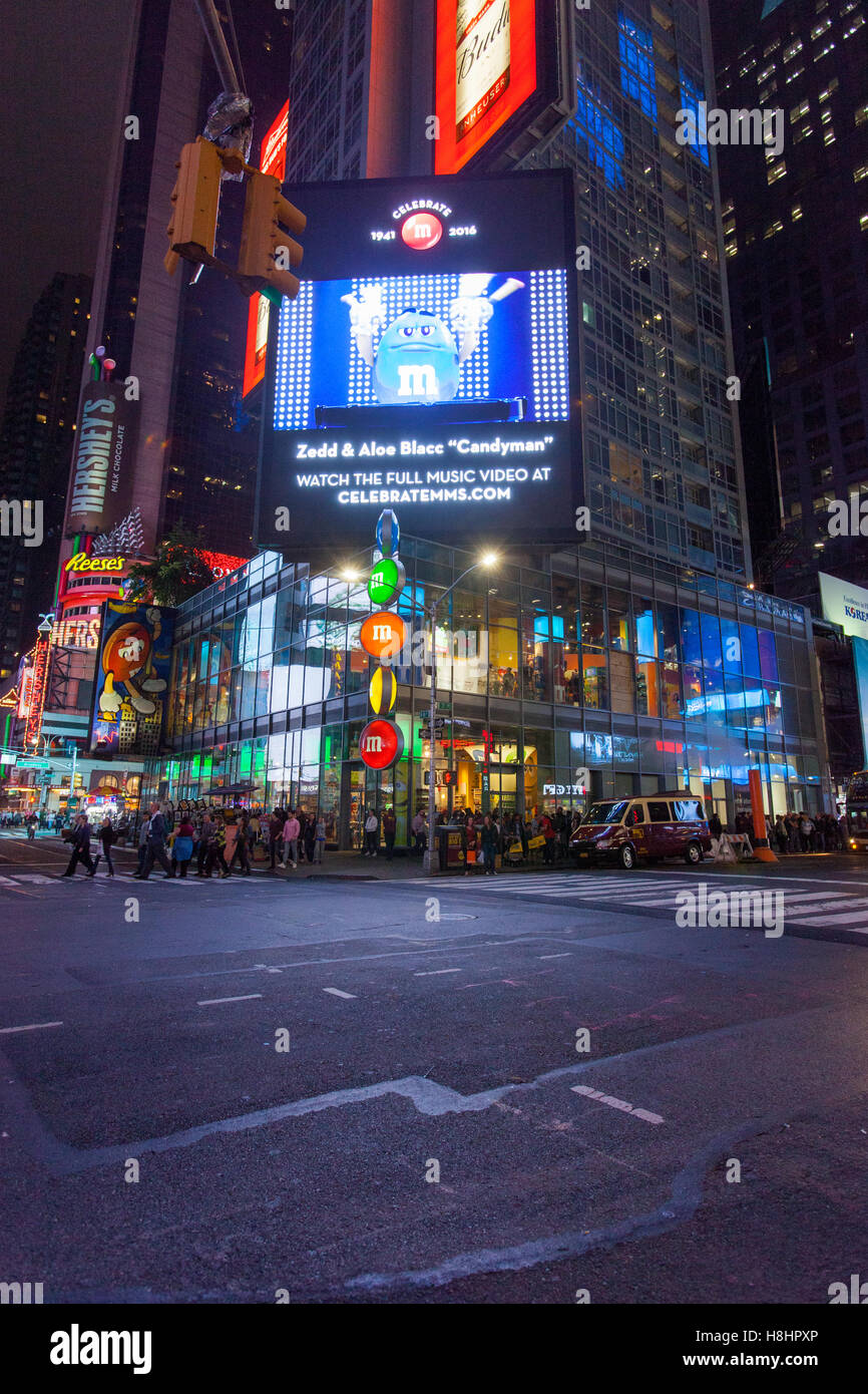 M&M chocolate store, Times Square, New York City, United States of America. Stock Photo