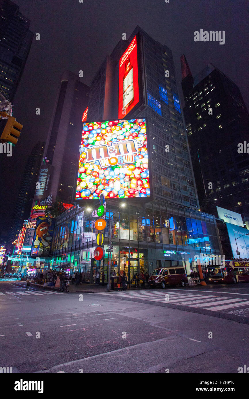 M&M chocolate store, Times Square, New York City, United States of America. Stock Photo