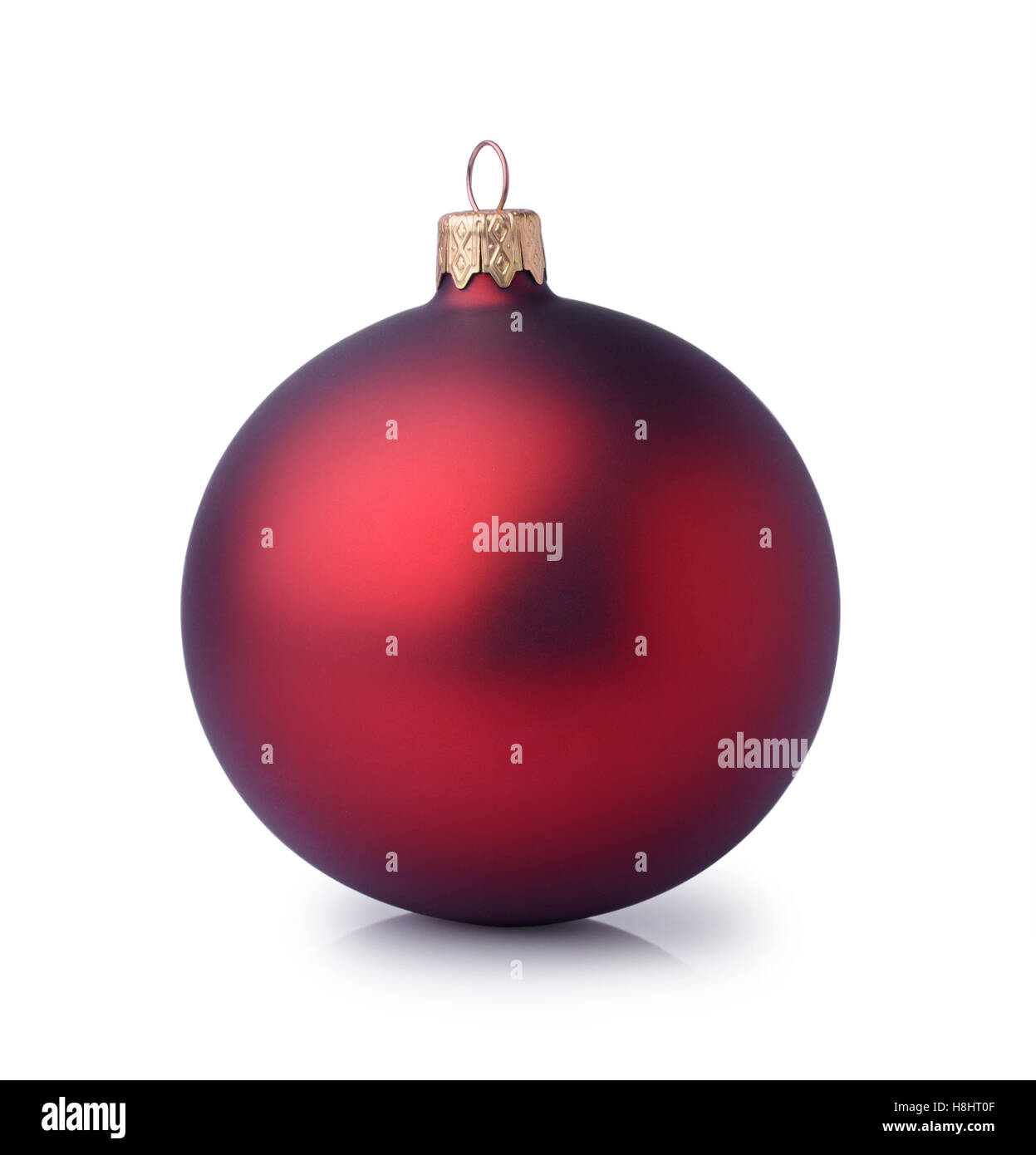 Red Christmas ball isolated on white background Stock Photo - Alamy
