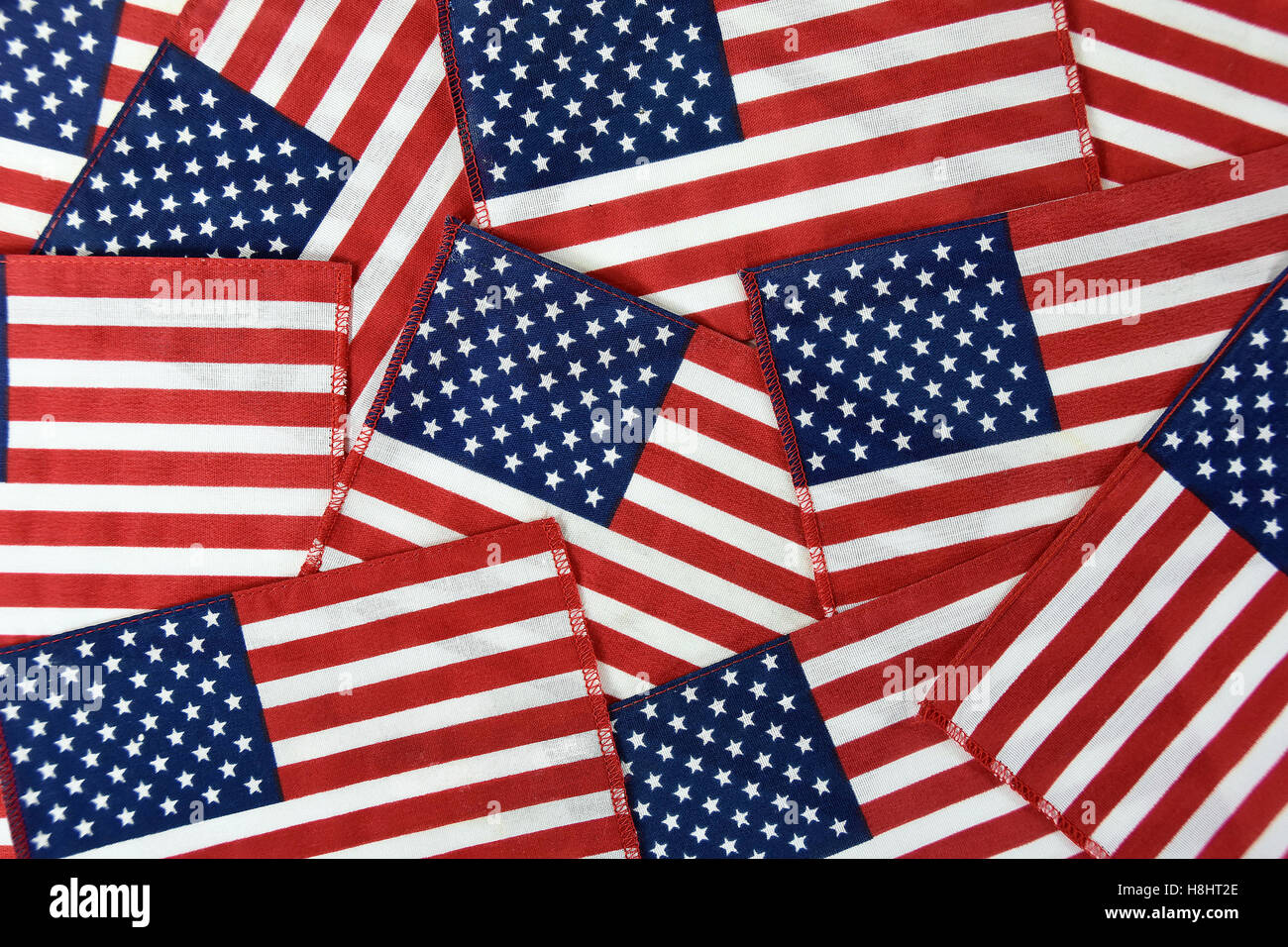 collection of small American flags Stock Photo