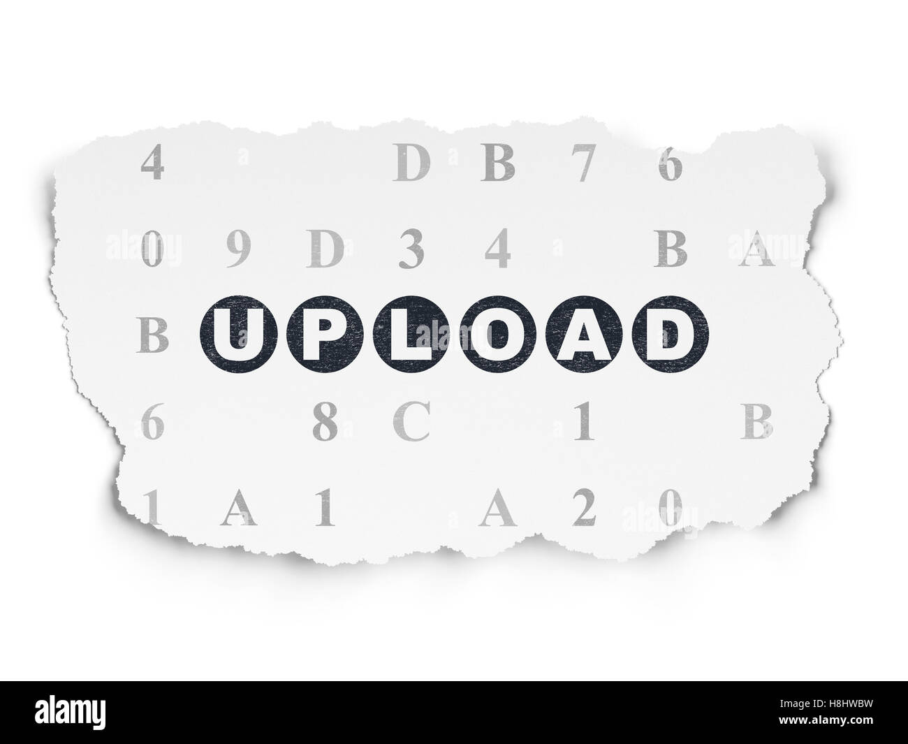 Web development concept: Upload on Torn Paper background Stock Photo