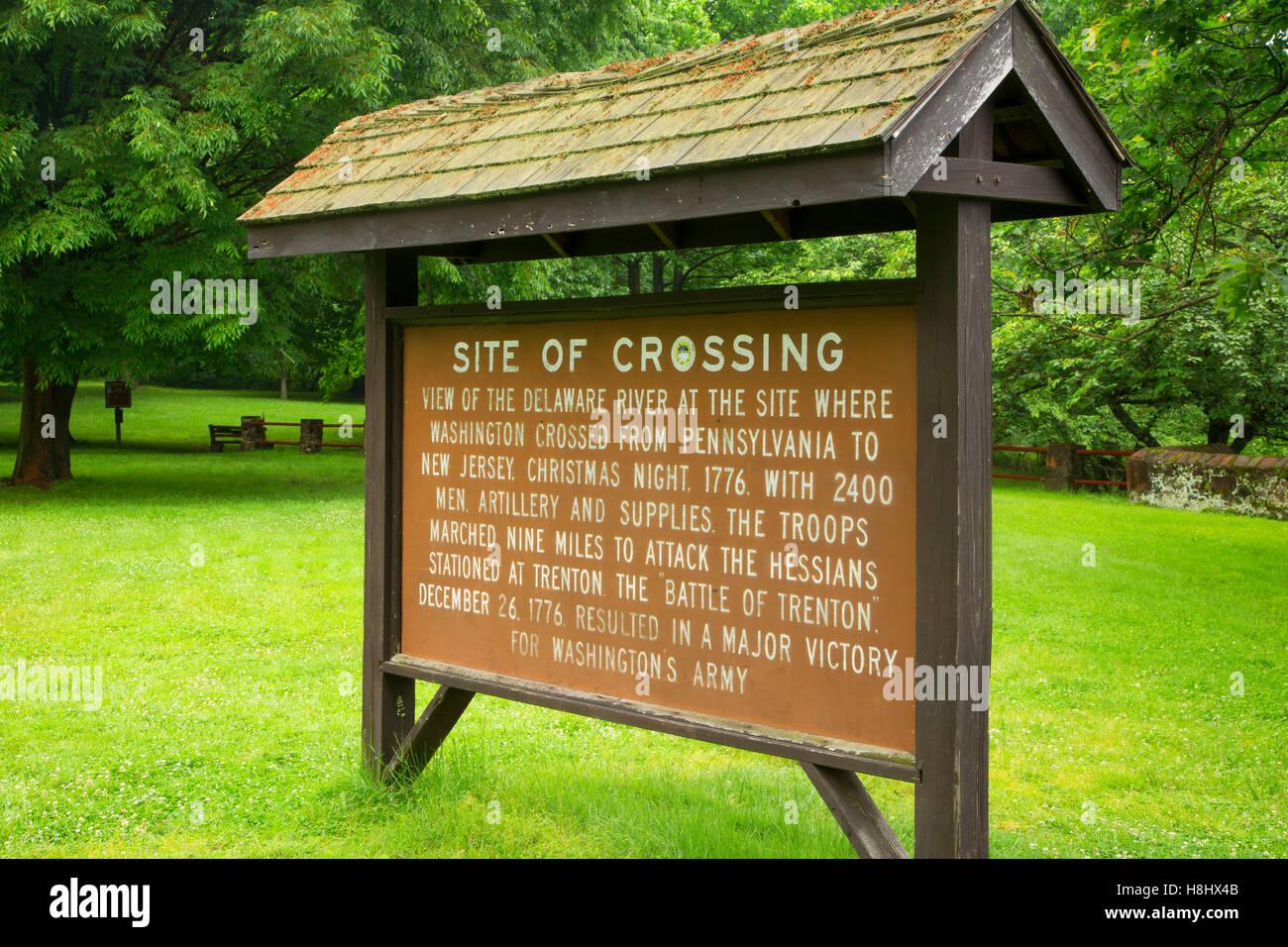 Washington Crossing information board, Washington Crossing Historic
