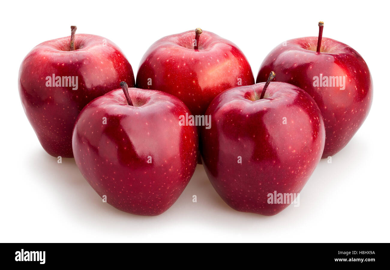 red delicious apples isolated Stock Photo