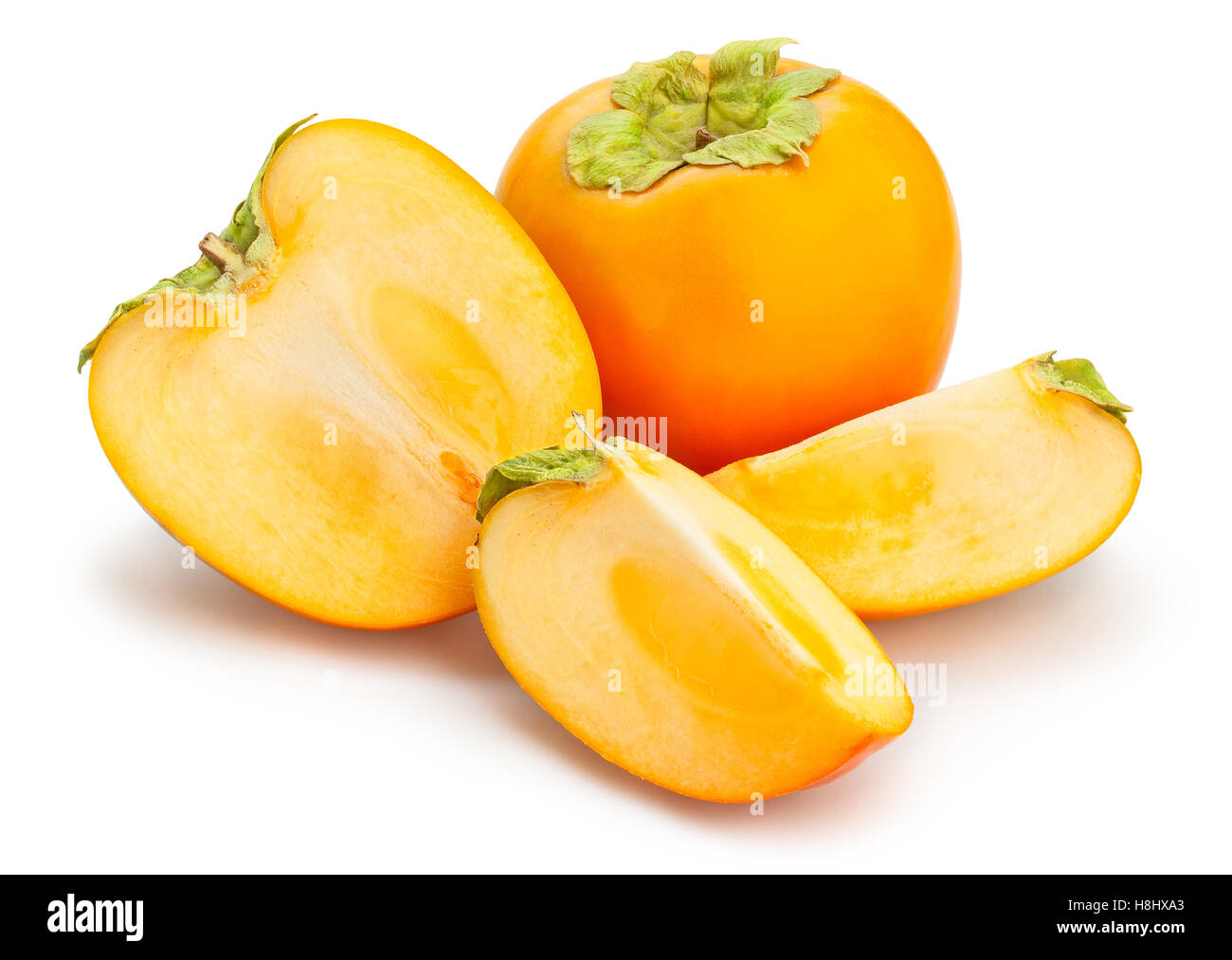 sliced persimmons isolated Stock Photo Alamy