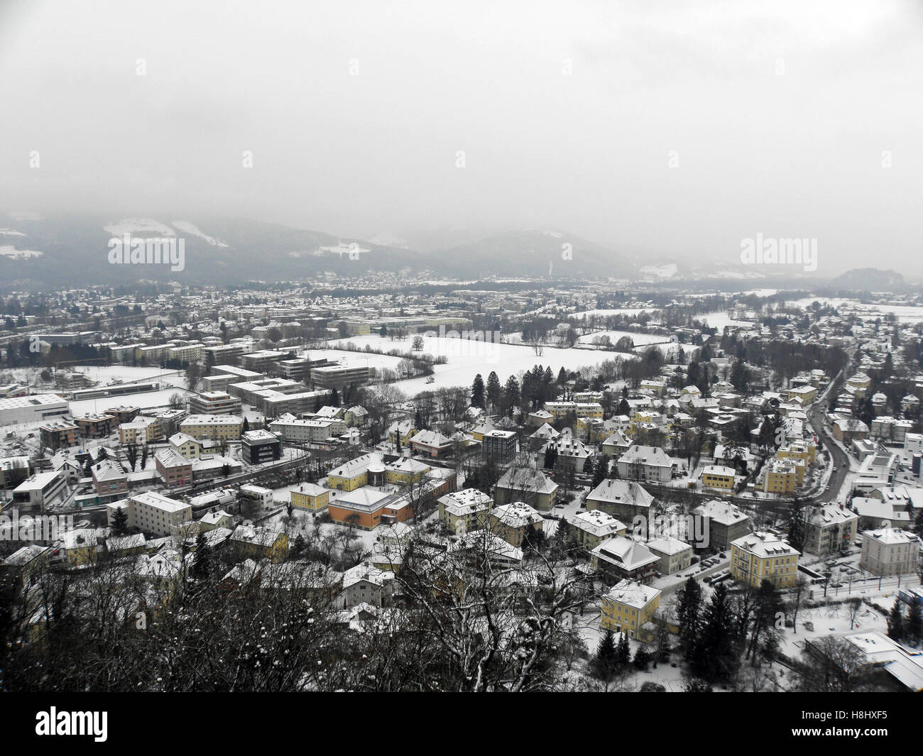 Salzburg by winter,snow,Austria,Europe,EU,2 Stock Photo