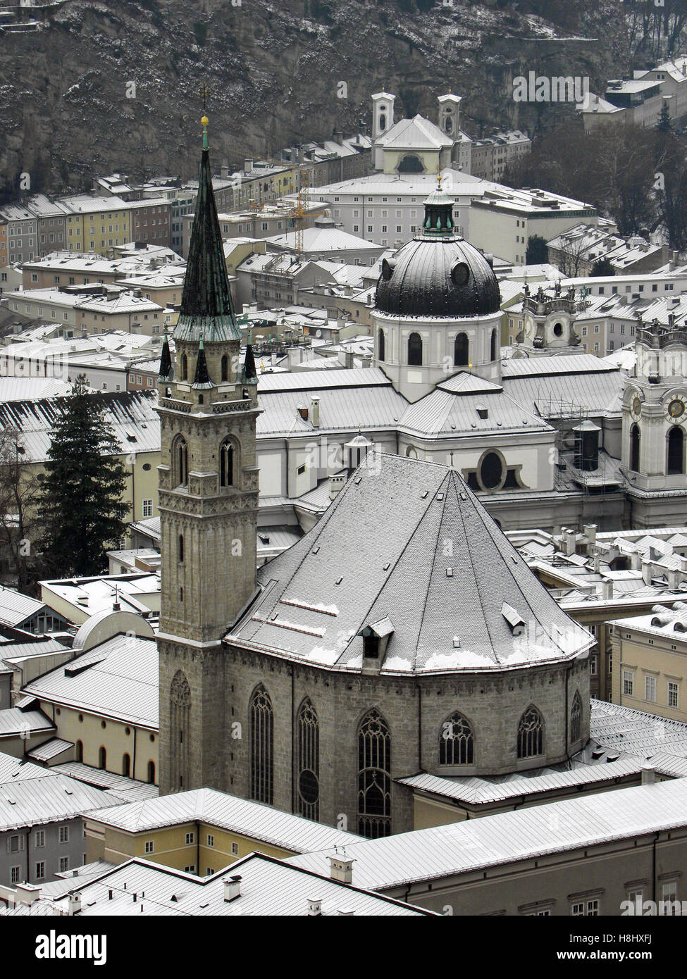 Salzburg by winter,snow,Austria,Europe,EU,6 Stock Photo