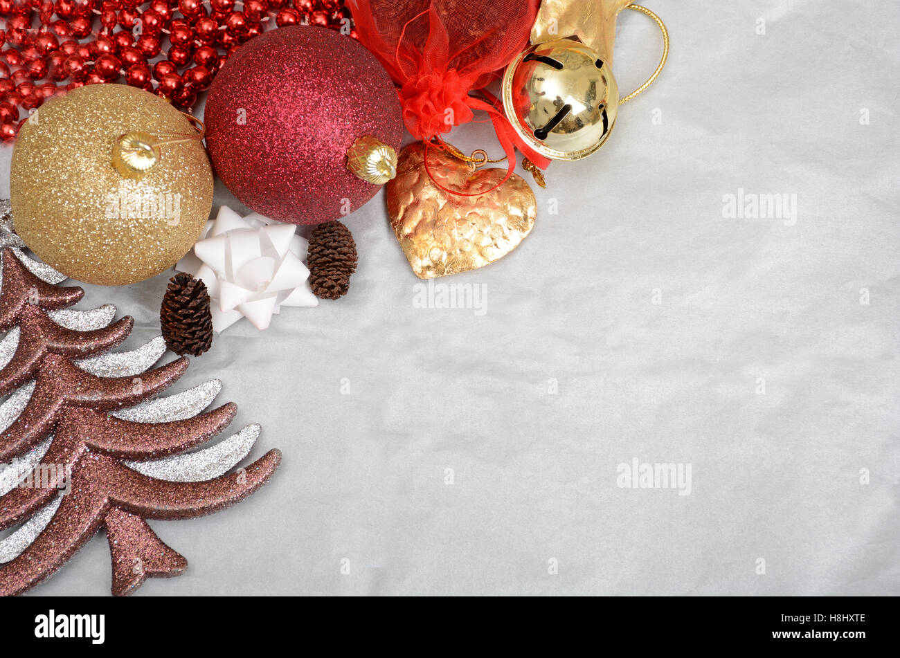 Christmas Decoration, Balls Pines and Tree on banner Template Stock ...